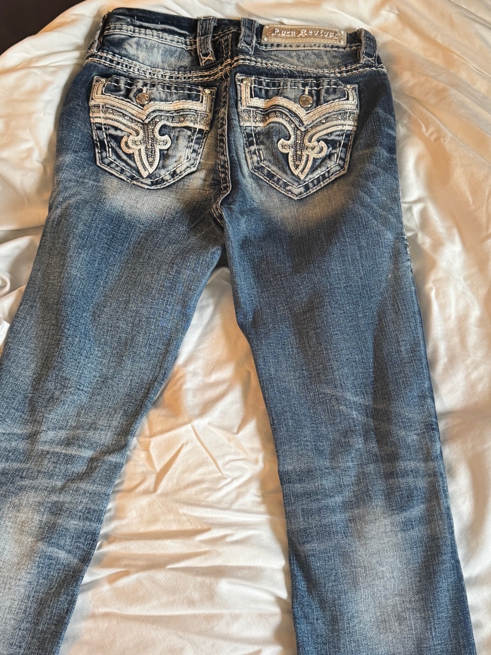 Rock Revival Women's Embroidered Back Pocket Skinny Jeans - Blue